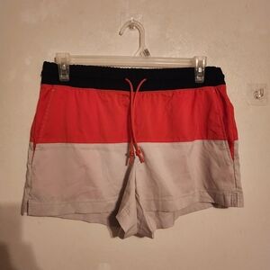 Athleta Oahu Colorblock 3" Shorts Womens Size 12 Drawstring